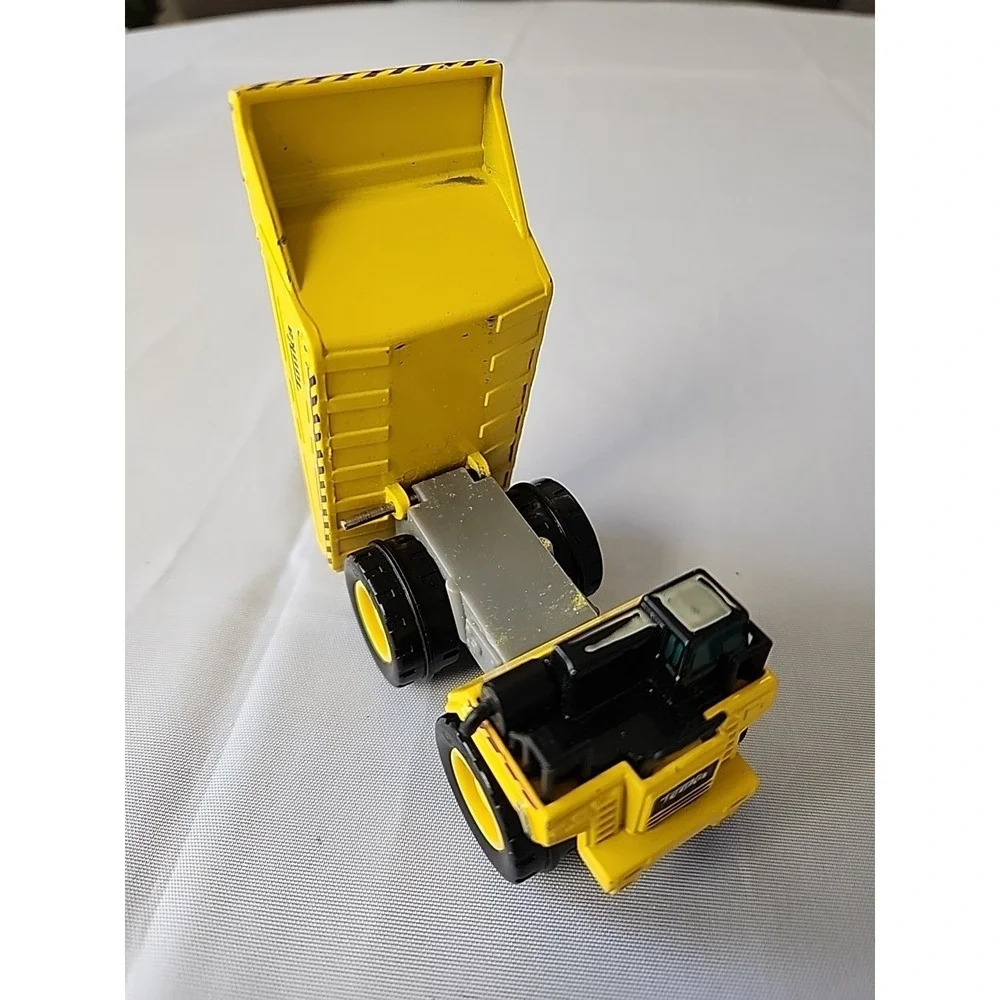 Vintage Lot 2 Tonka Trucks Die Cast & Plastic Mini Toy Front Loader & Dump Truck